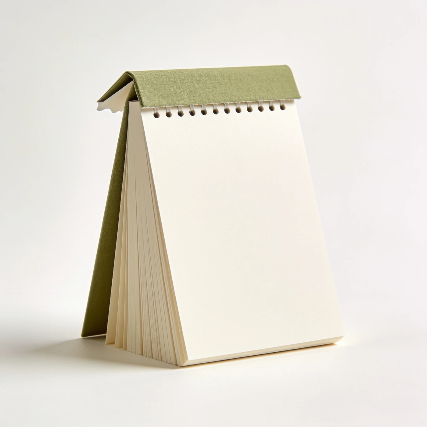 Pocket Tearpad Notebook — sage soft cover; top-glued perforated detachable sheets; stiff backboard